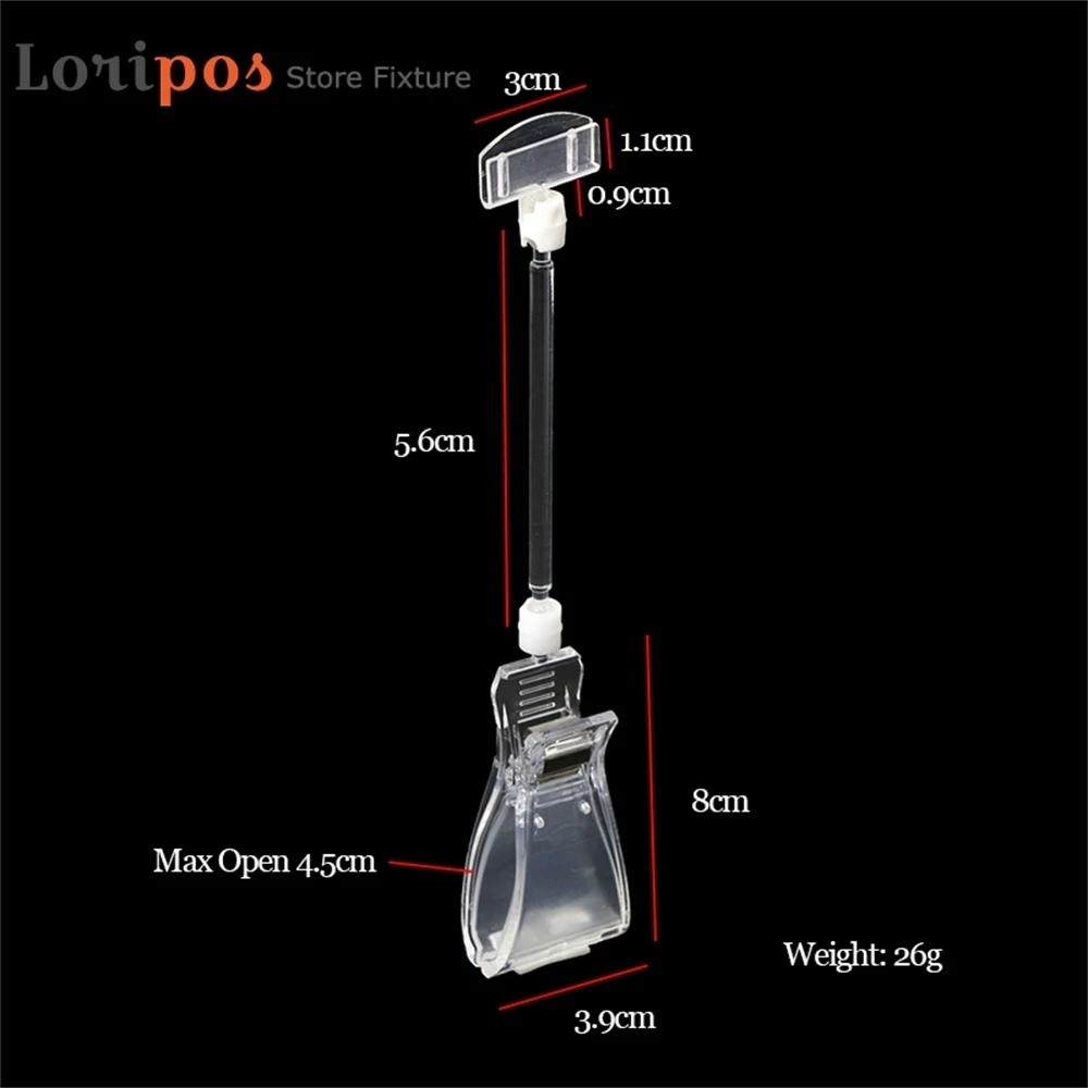 Clear Pop Merchandise Plastic Sign Signage Paper Card Display Price Label Promotion Small Clips Holders In Retail Shop