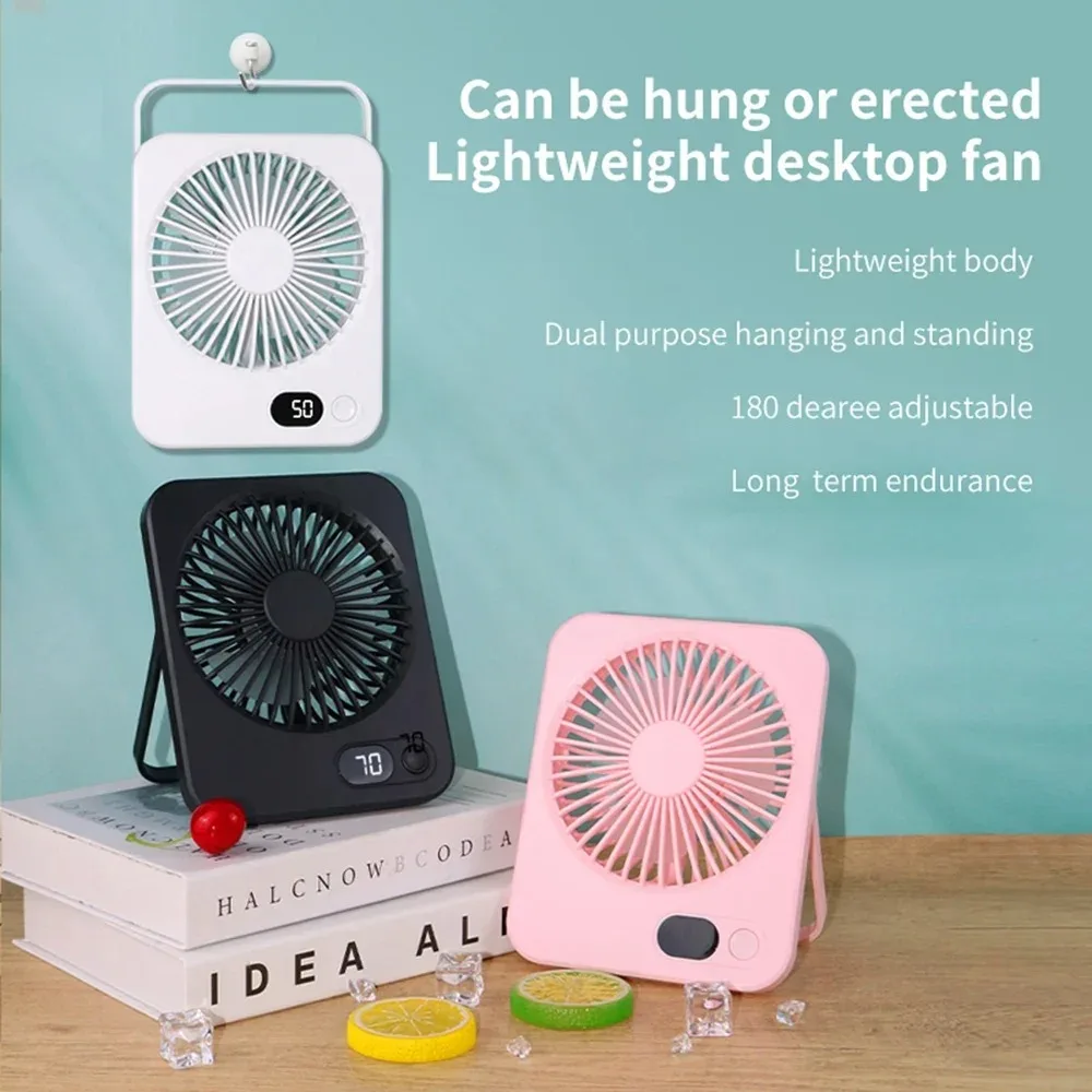 2025 nouveau petit ventilateur pratique charge longue durée ventilateur de bureau ultra-mince grand vent super silencieux pliant ventilateur de table portable