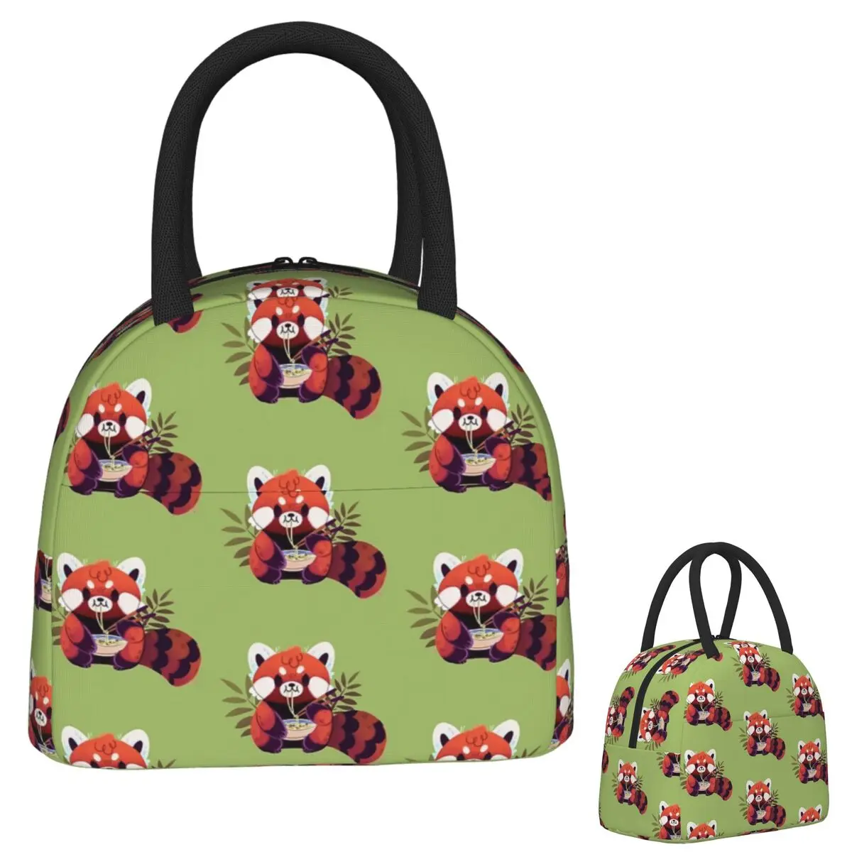 

Red Panda Eating Ramen Insulated Lunch Bag for Women Children Leakproof Food Boxes Thermal Lunch Box Tote