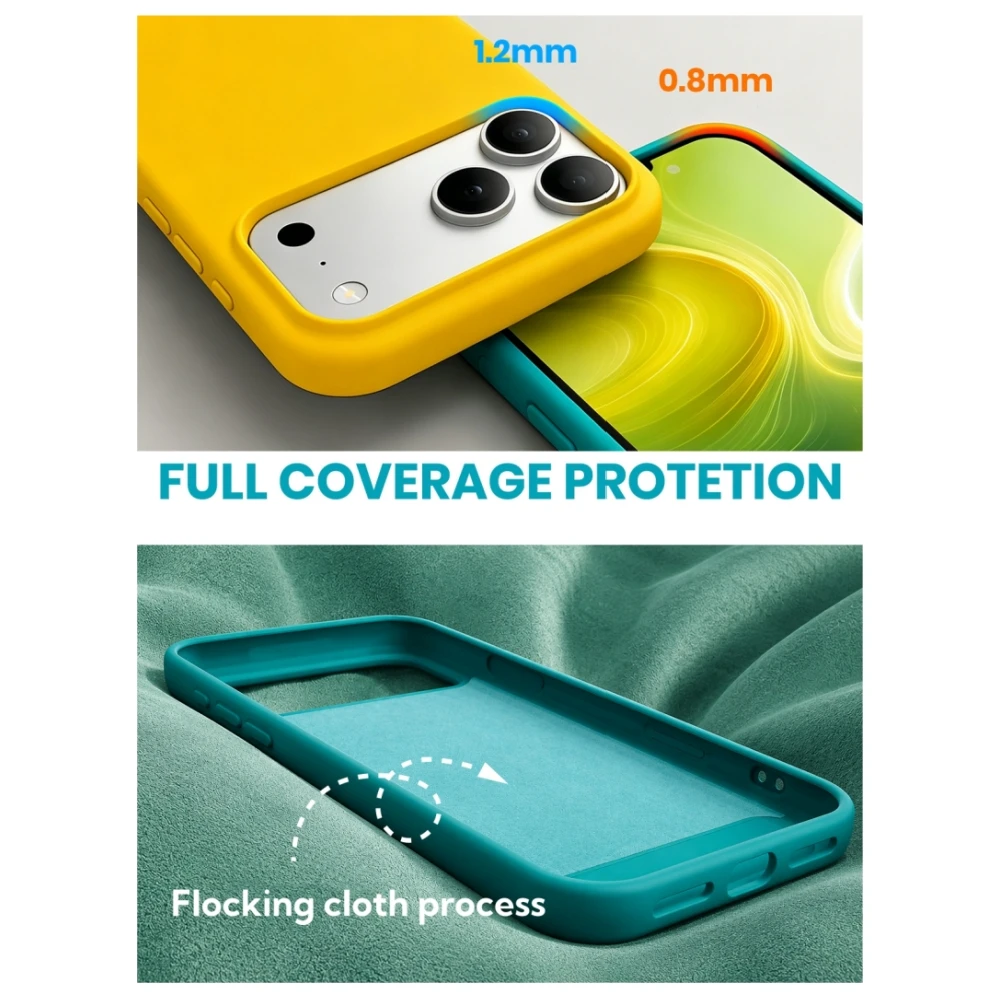 Removable Thick Crossbody Strap Anti-Loss Cord Liquid Silicone Case For iPhone 17 16 15 14 13 Pro Max Shockproof Bumper Cover view 4