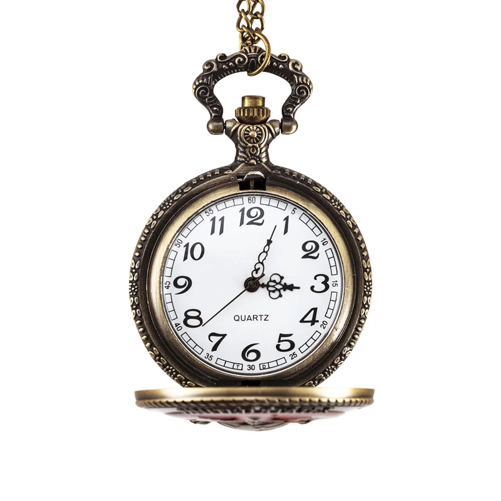 Vintage US Marine Corps Themed Quartz Pocket Watch Souvenir Special Gift For Men Necklace Clock