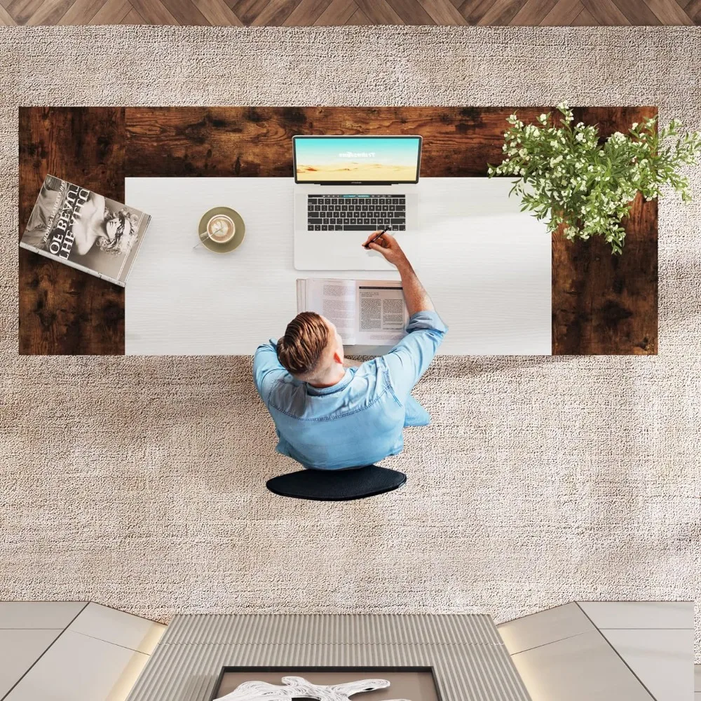 Mesa de escritório moderna e simples com prateleira do armazenamento, grande mesa do computador, acessórios de escritório, 63 polegadas