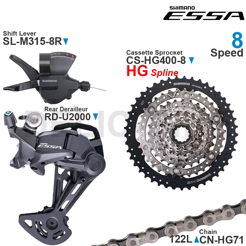 SHIMANO ESSA 8-скоростная группа REAR DERAILLEUR RD-U2000 SL-M315-8R кассета CS-HG400-8 45T и CN-HG71 Оригинальные детали