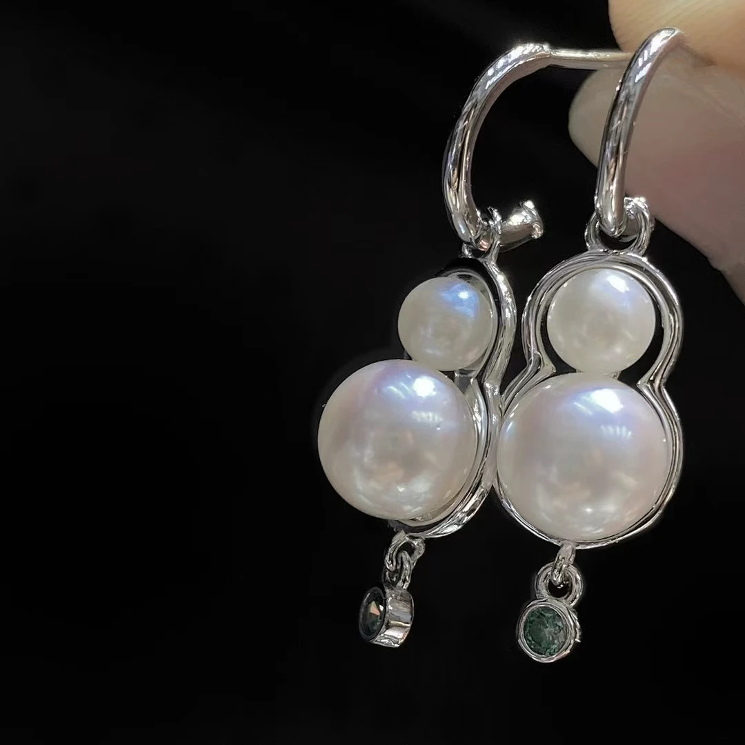 Wholesale 925 Sterling Silver Earrings Mount Findings Settings Base Mounting Parts Accessory for 5-8mm Pearls 5 pairs/lot