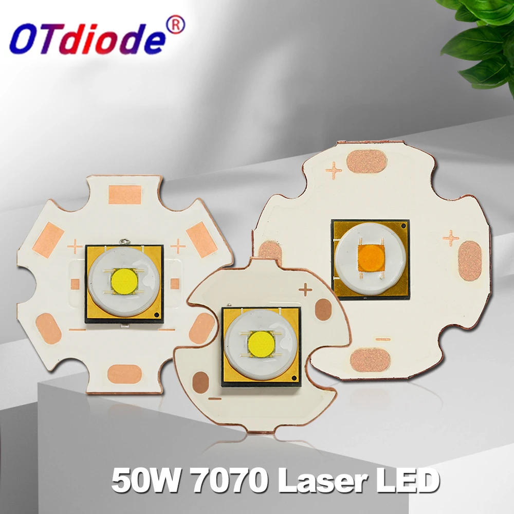 LED 50W Laser Light SMD 7070 Chip Lamp 13A 3800 Lumens Cold 6500K High Power Flashlight Torch Hunting Diode Beads Parts Bulb DlY