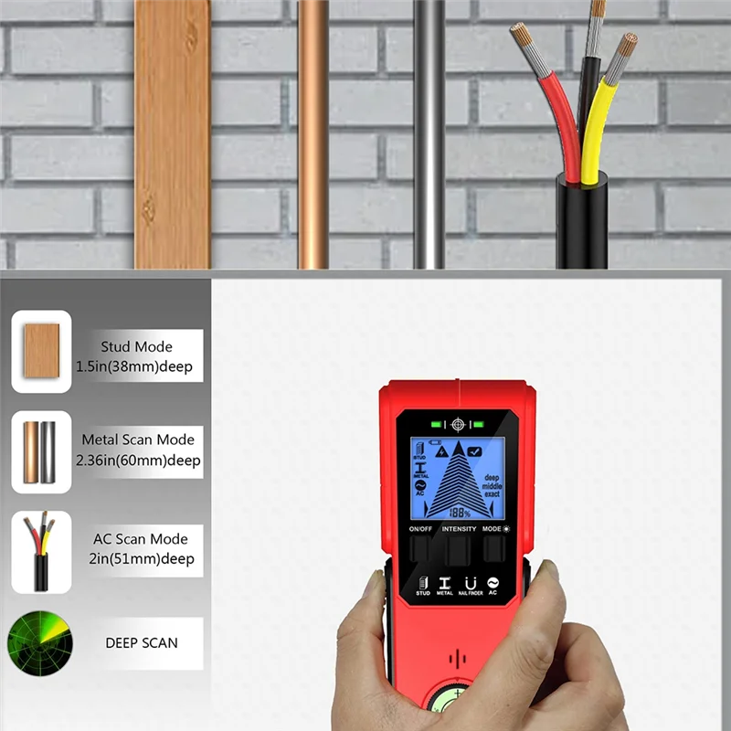 AB35-Wall Detector Multi-Function Metal Detector Punch Detection Wire Stud Detector With Magnetic Positioning