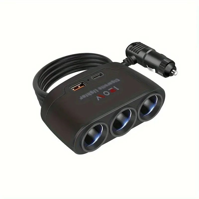 Aiskooc 4-in-1 Autolader Met Intrekbare Kabel, 120W, 100W PD, Voor IPhone 15/14/13 En Galaxy, 12-24V 3 miniatura