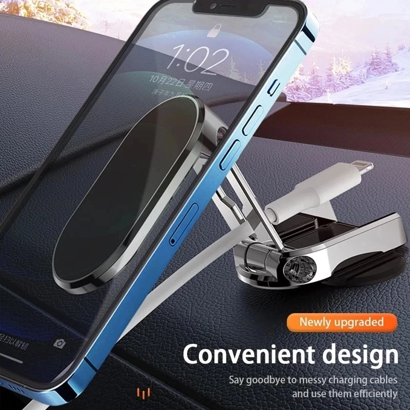 Magnetic Car Phone Holder Mount Folding Magnet Smartphone Mobile Stand Cell GPS Support In Car Bracket For iPhone Xiaomi Samsung