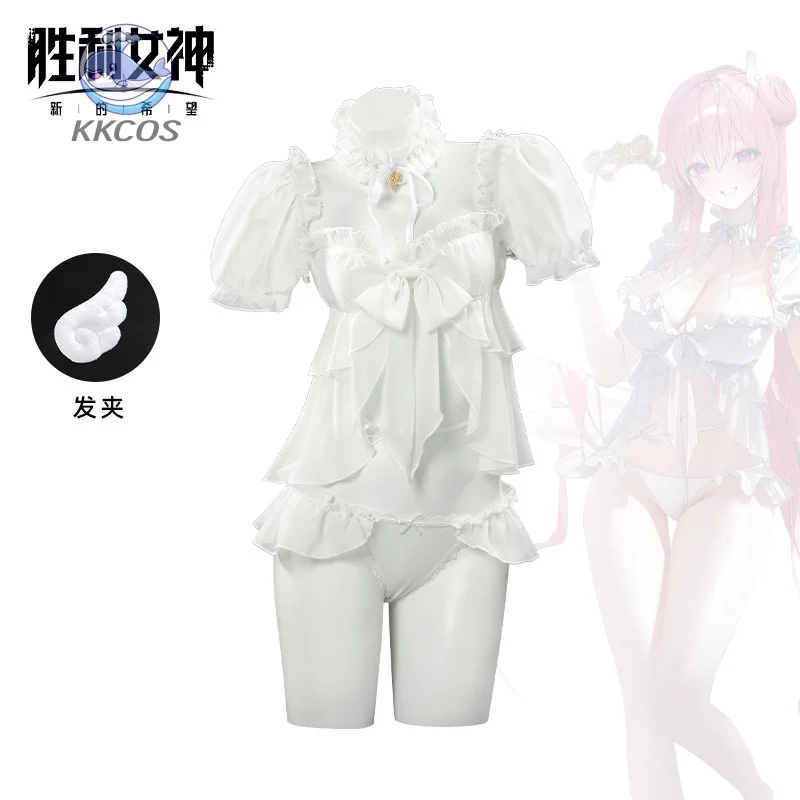 Dorothy Game NIKKE: disfraz de Cosplay de la diosa de la victoria, traje de baño blanco de verano, traje de Bikini Sexy para mujer de Carnaval Comic-con KKCos
