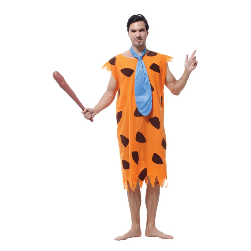 Volwassen Heren Primitieve Wilden Kostuum Fred Flinstones Stenen Tijdperk Indiande Man Cosplay Halloween Carnaval Mardi Gras Verkleedkleding