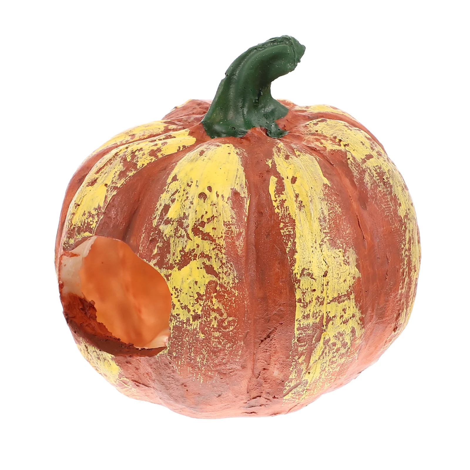 

Pumpkin Fish Cave Resin Wear-Resistant Aquarium Decor Creative Fish Tank Shelter Adorable Decorative Shrimp Home Ornament