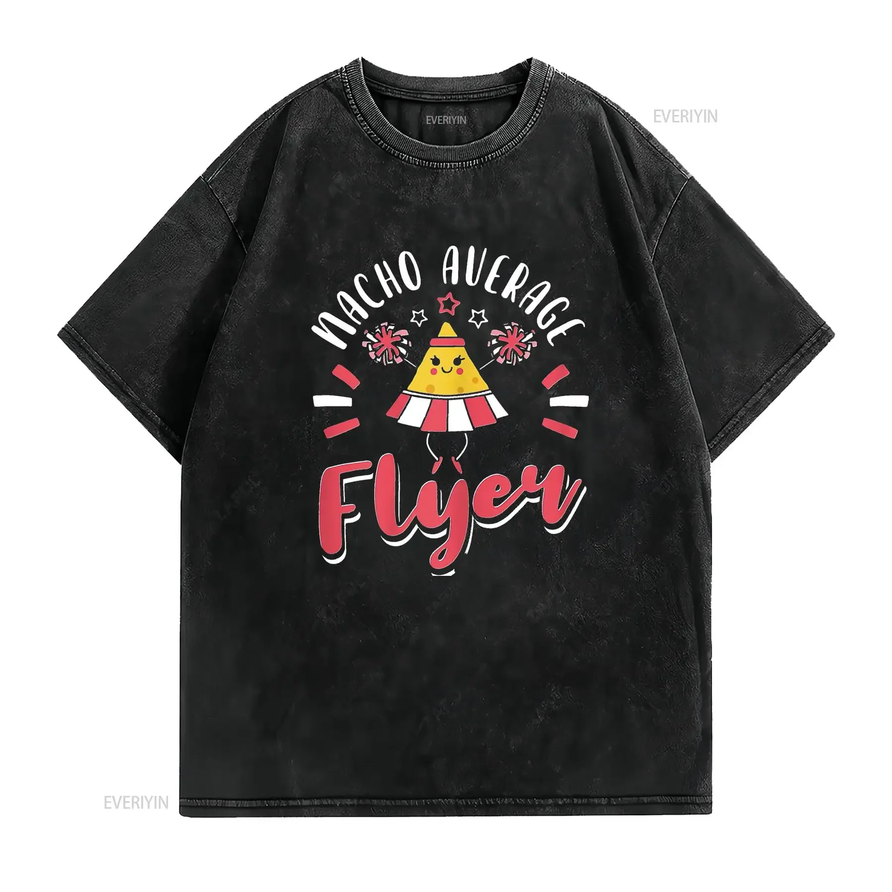 Nacho Average Flyer Cheerleading Cheerleader Cinco Fashionable Women s T Shirt Comfortable Trendy vintage Washed graphic