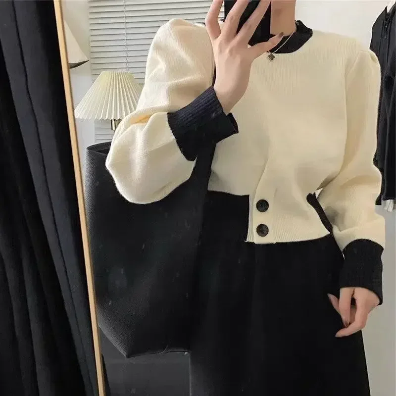 Pull en cachemire à manches longues pour femmes, pulls d'hiver verts, haut boutonné, streetwear moderne, vêtements pour femmes, style coréen