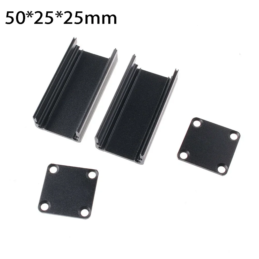 5pcs อัด PCB อลูมิเนียมกล่องสีดําอิเล็กทรอนิกส์โครงการ DIY 50x25x25 มม.ไฟฟ้าสีดําอิเล็กทรอนิกส์โครงการกล่อง