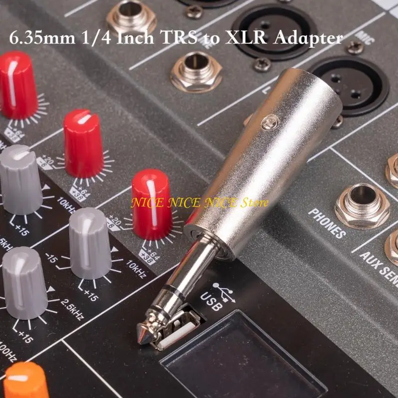 سدادات الذكور 6.35 مم إلى 3pin xlr موصل محول الميكروفون جاك ستيريو