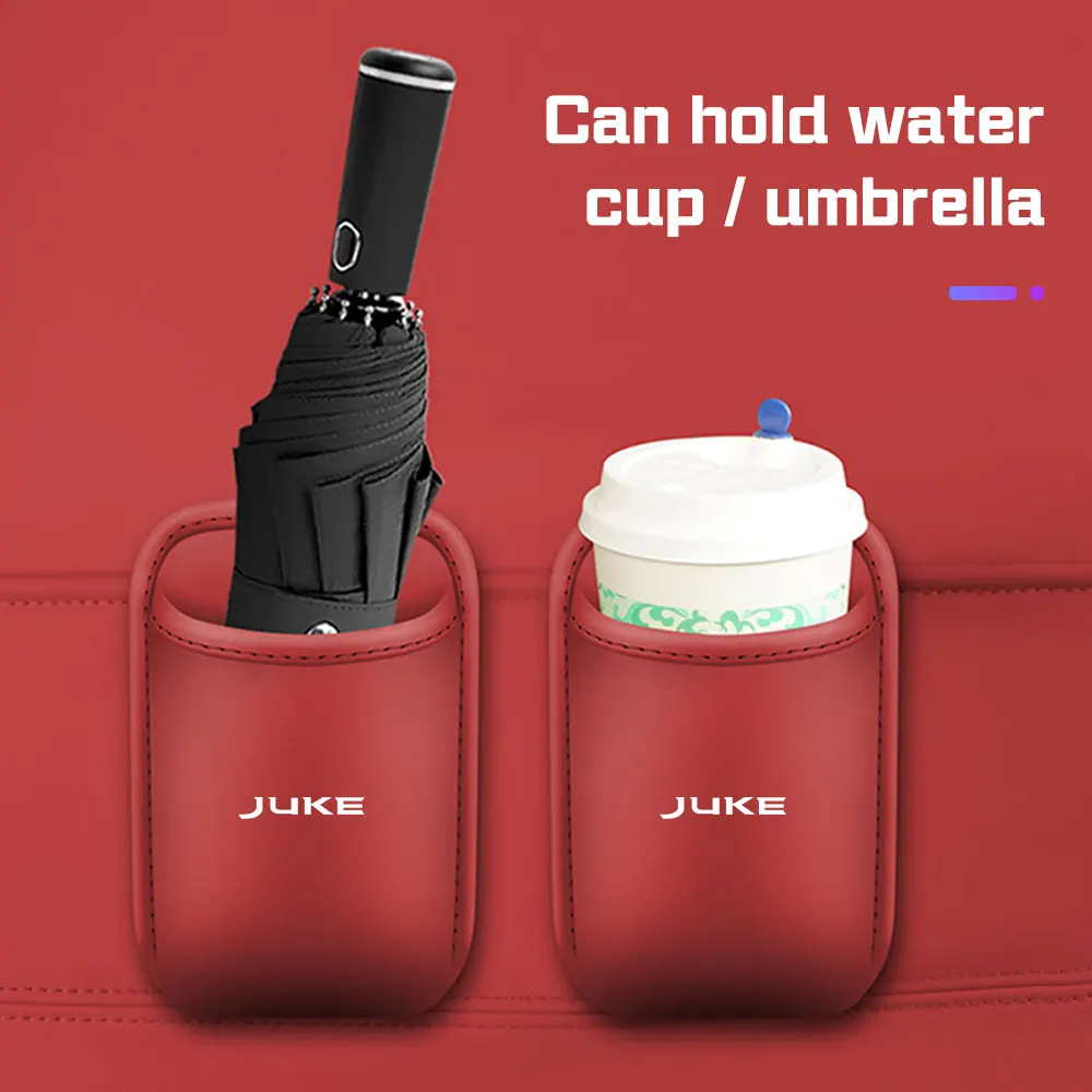 Leather Car Water Cup Storage Box for Nissan Qashqai J11 X-Trail Juke J10 Kicks Tiida Door Seat Back Drinks Holder Accessories