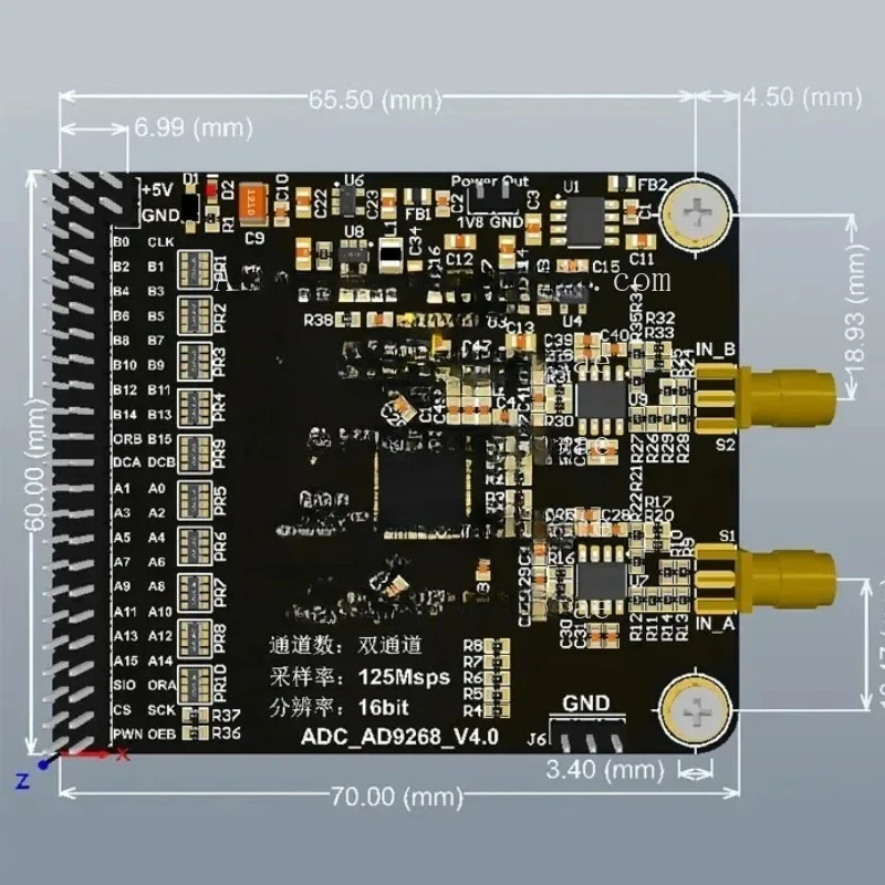 AD9268 Module High Speed ADC 125m Sampling Rate 16-bit Analog-to-digital Converter  Development Board