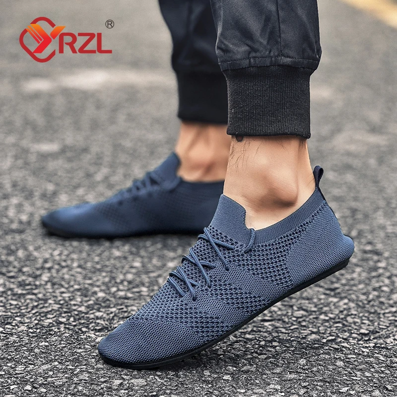 YRZL Loafers Men Mesh Driving Moccasins High Quality Flats Walking Shoes Breathable Non Slip Casual Loafers Summer Mens Shoes