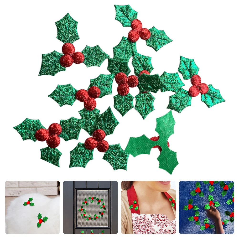 100 Pcs Artificiales Para Craft Material Crafts Cloth Ornament Christmas Berry Leaf Decor