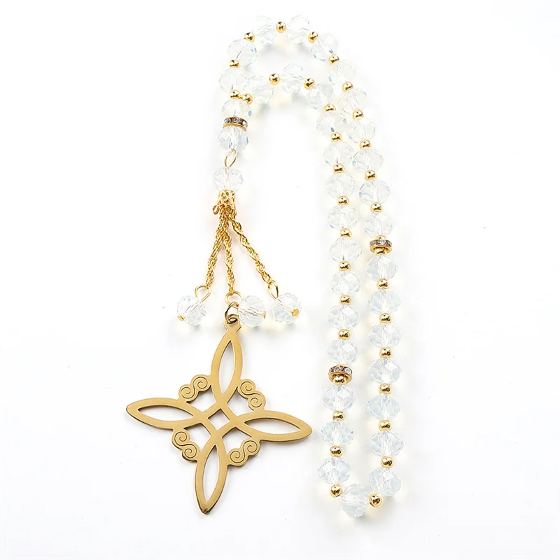 Vintage Witch Knot Stainless Steel Key Chains For Men Women Gold Silver Color 33 Prayer Bead Witchcraft Male Car Keys Jewelry