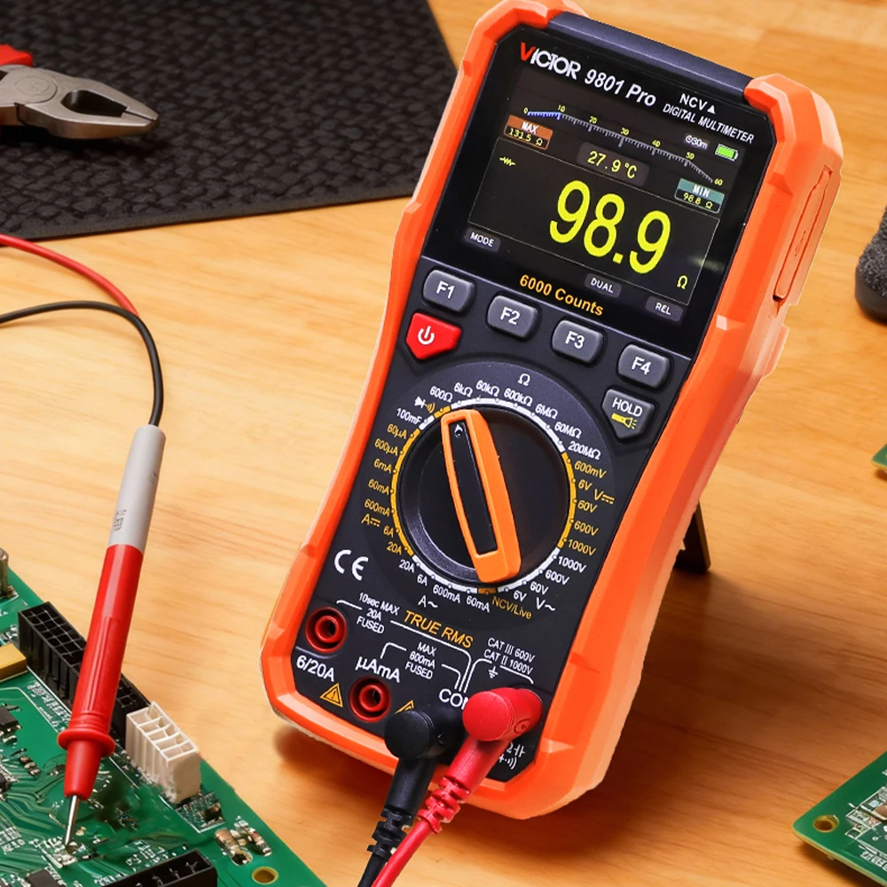 Victor 9801 Pro 20A Multimeter 1000V Digital Display