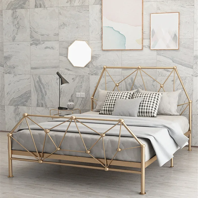 European modern simple princess wrought iron bed iron frame steel frame adult children