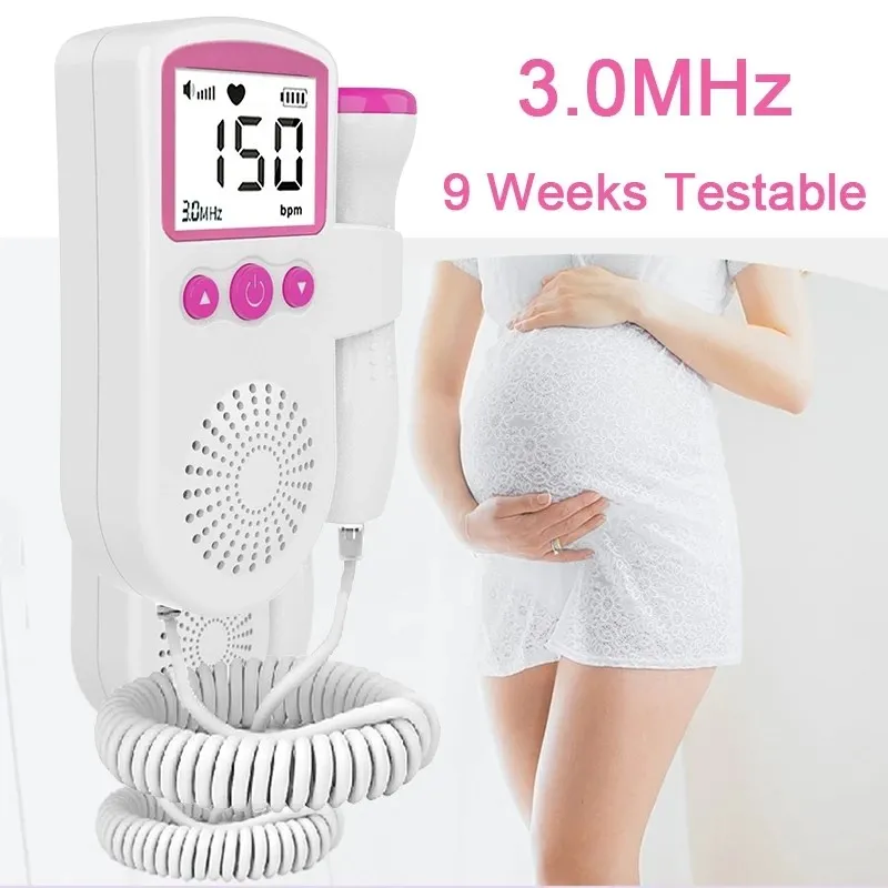 Ultrassom portátil doppler fetal, monitor eletrônico do bebê para mulheres grávidas, frete grátis