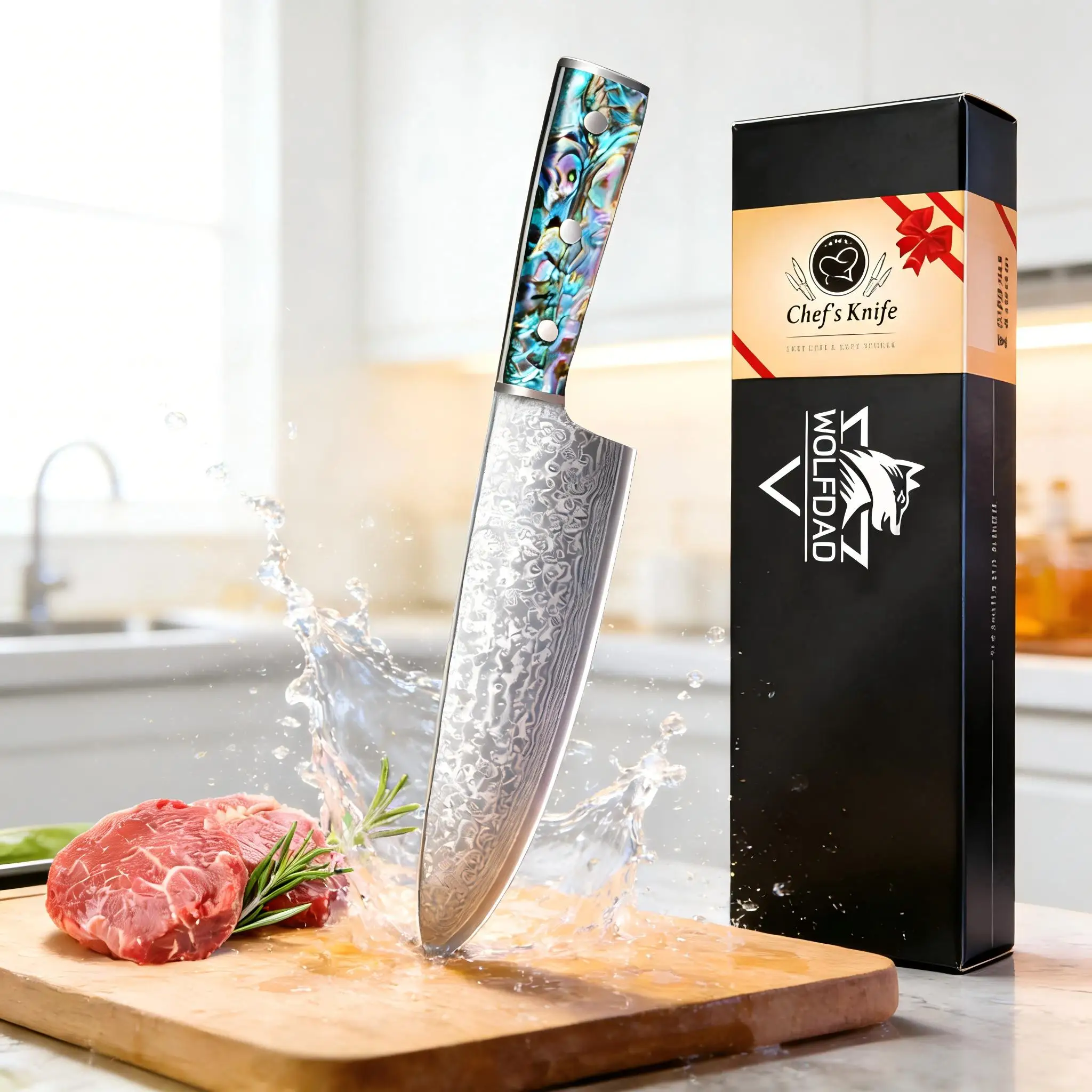Coltello da Chef SIAZIH, Lama in Acciaio Inox, Manico in Materiale a Guscio, Protezione Antiruggine, Lama Affilata, Robusto e Durevole