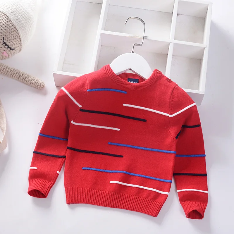 Striped Boys Sweaters Toddler Baby Pullover Cotton Children\'s Clothes