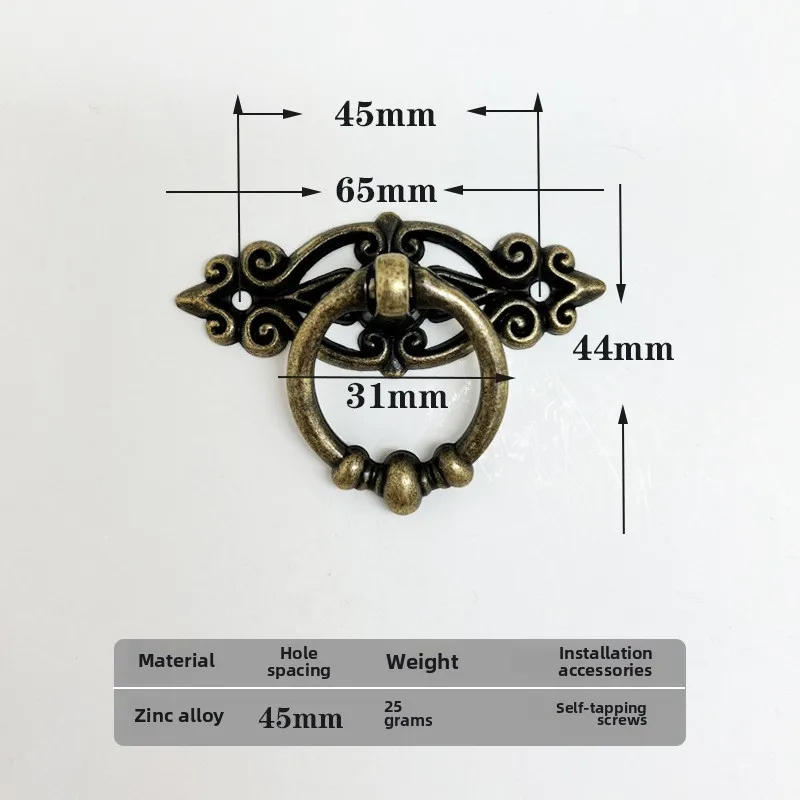 Antique Bronze Kitchen Drawer Cabinet Door Handle Furniture Knobs Vintage Pulls Ring For Dresser Drawer Cabinet Door Hardware