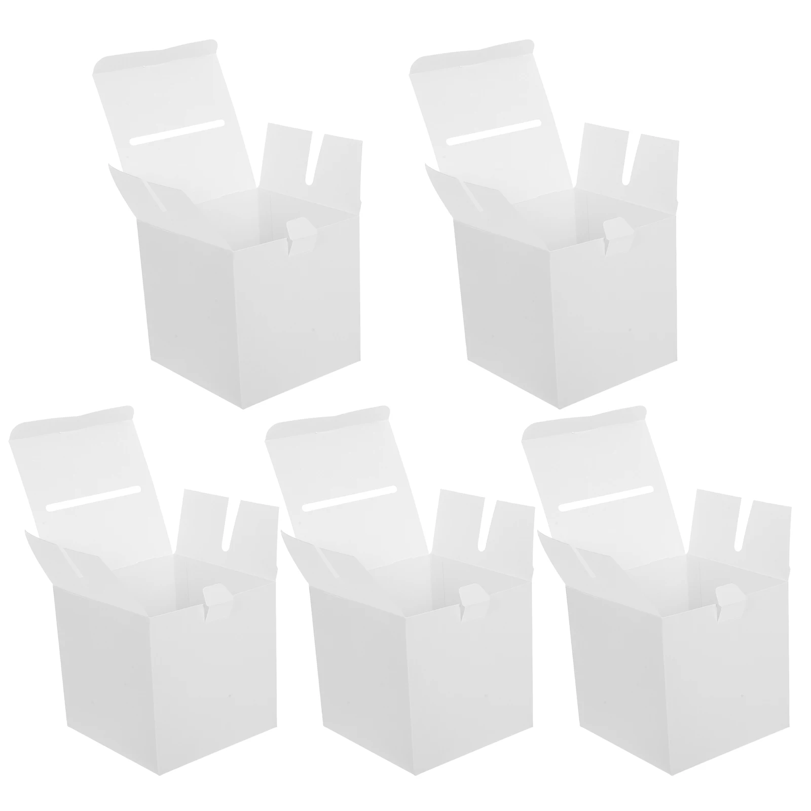 

5pcs White Voting Foldable Suggestion For Office School Card Drop Assemble Coated Paper Material Donation Box For