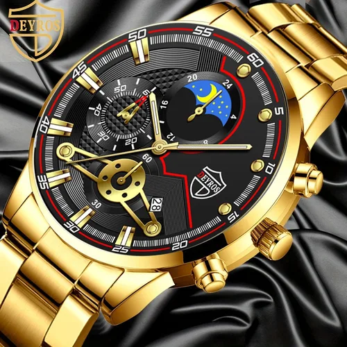 Imagen 2 del producto Venta caliente 10 unids/set relojes para hombres, reloj para hombres, reloj de pulsera con correa de aleación para hombres, reloj de estilo al aire libre para hombres