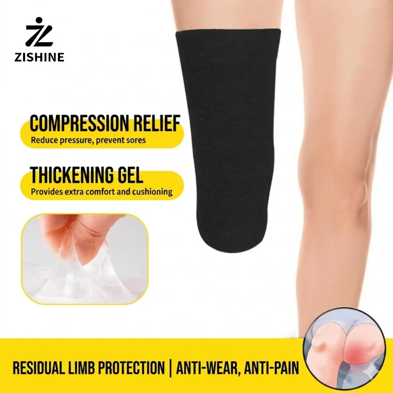 

Soft Silicone Prosthetic Liner Residual Limb Socks for Amputation Thickened Gel Sleeve Relief Pressure Pain for BK Amputee S/L