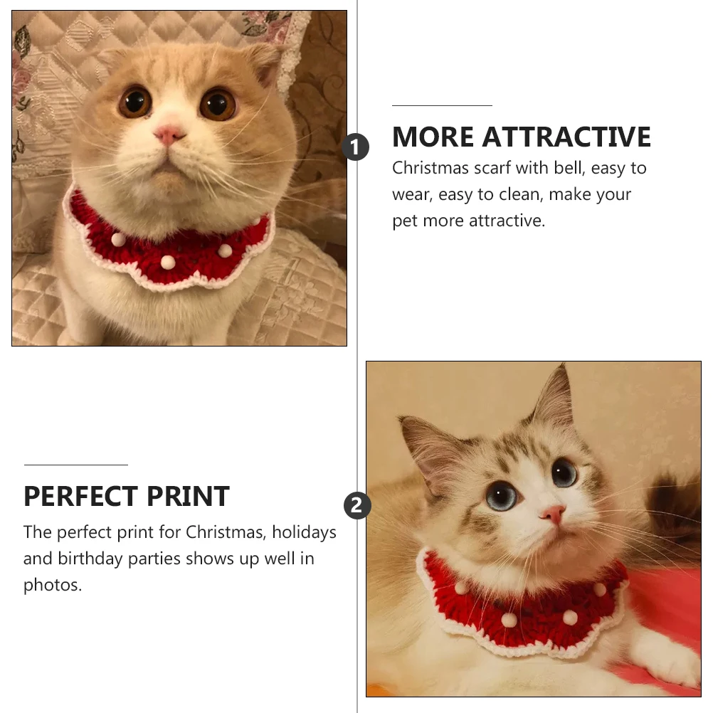 

Pet Scarf Cat Dog Collar Saliva Towel Neckerchief Bib Clothing Stylish Comfortable Christmas Bell Easy Wear Clean Photos