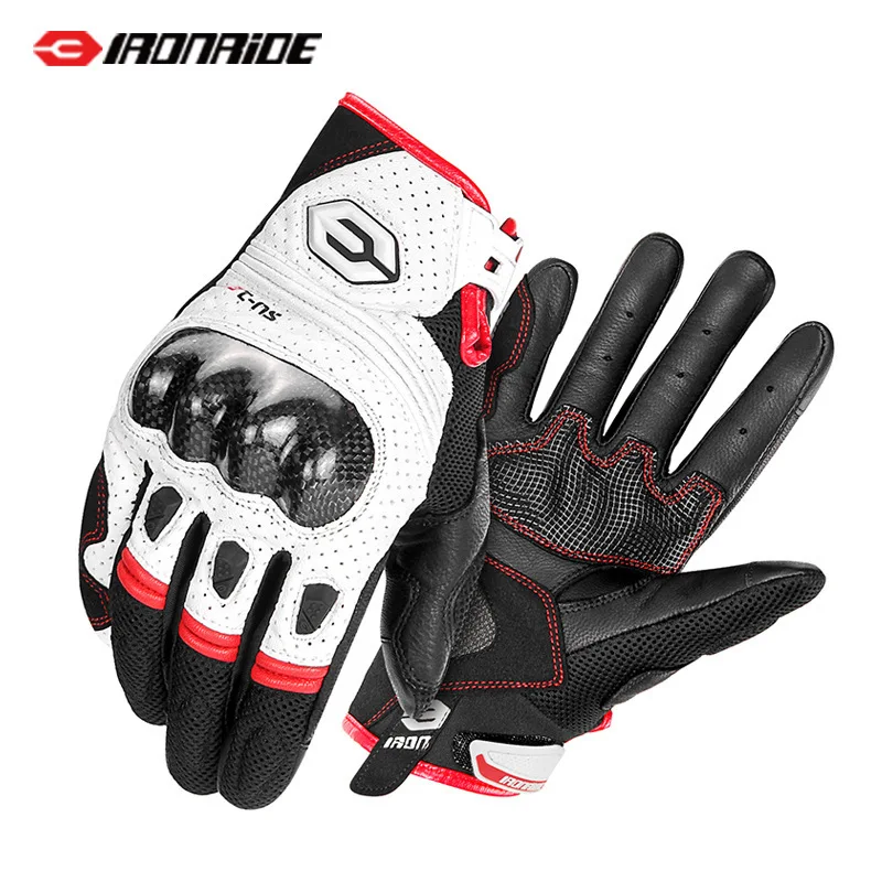 

IRONRIDE Motorcycle Gloves Summer Breathable Full Finger Touchscreen Carbon Fiber Hard Shell Anti Fall Racing Bike Riding Gloves