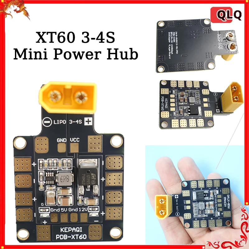 

KEPAQI 1/5Pcs XT60 3-4S Mini Power Hub Power Distribution Board PDB With 5V 12V BEC For FPV QAV250 ZMR250 Multicopter Quadcopter