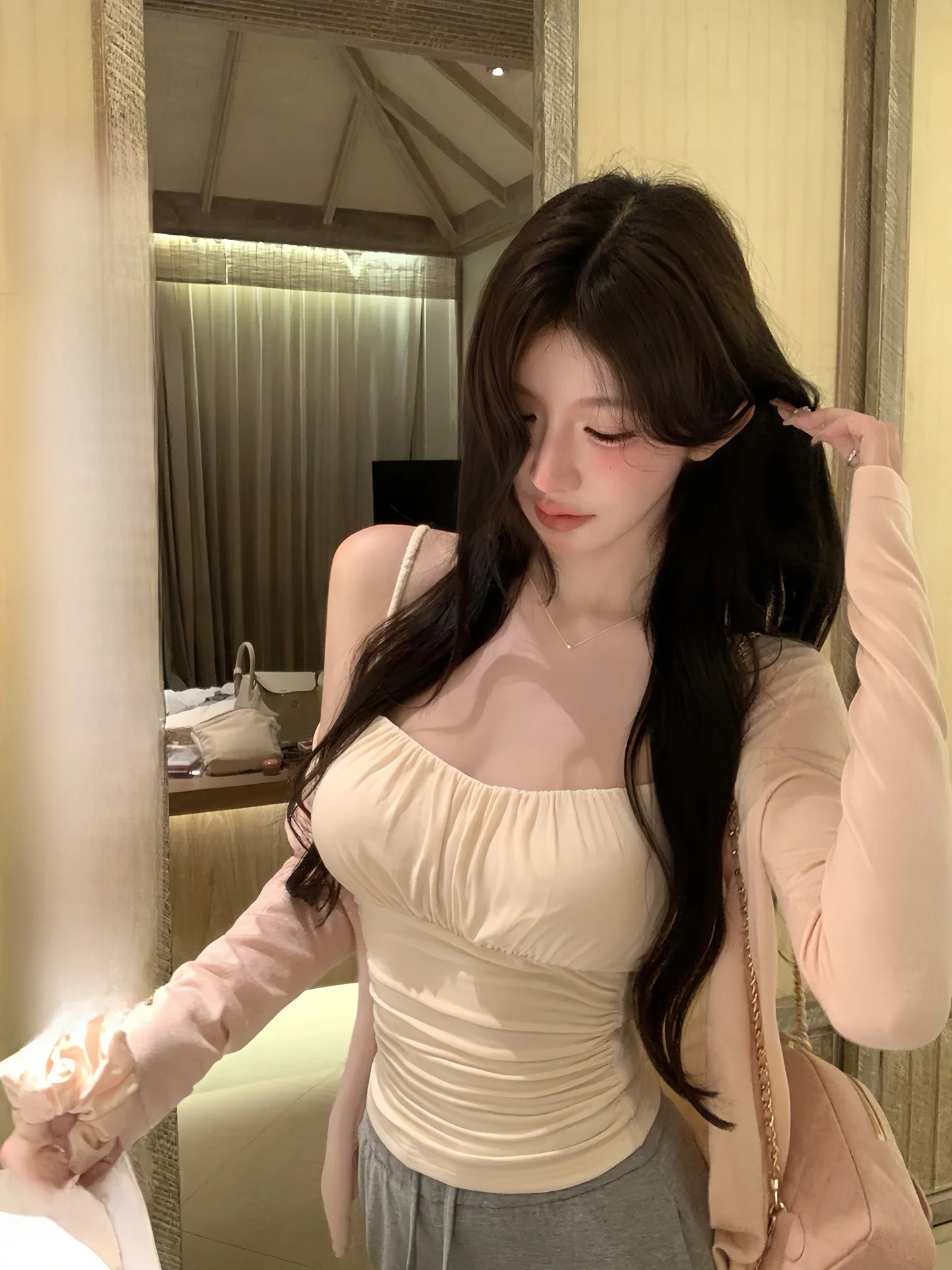 

Женский легкий вязаный кардиган White Water для ранней весны, тонкая модель Aosphere Sense, повседневный свободный крой, длинный рукав