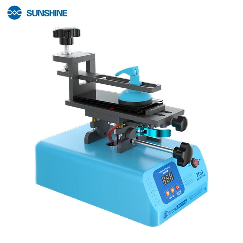 SS-918L PLUS  Mobile Phone Flat And Curved Screen Middle Frame 7 in 1 360°Rotating Heating Platform Separator Machine