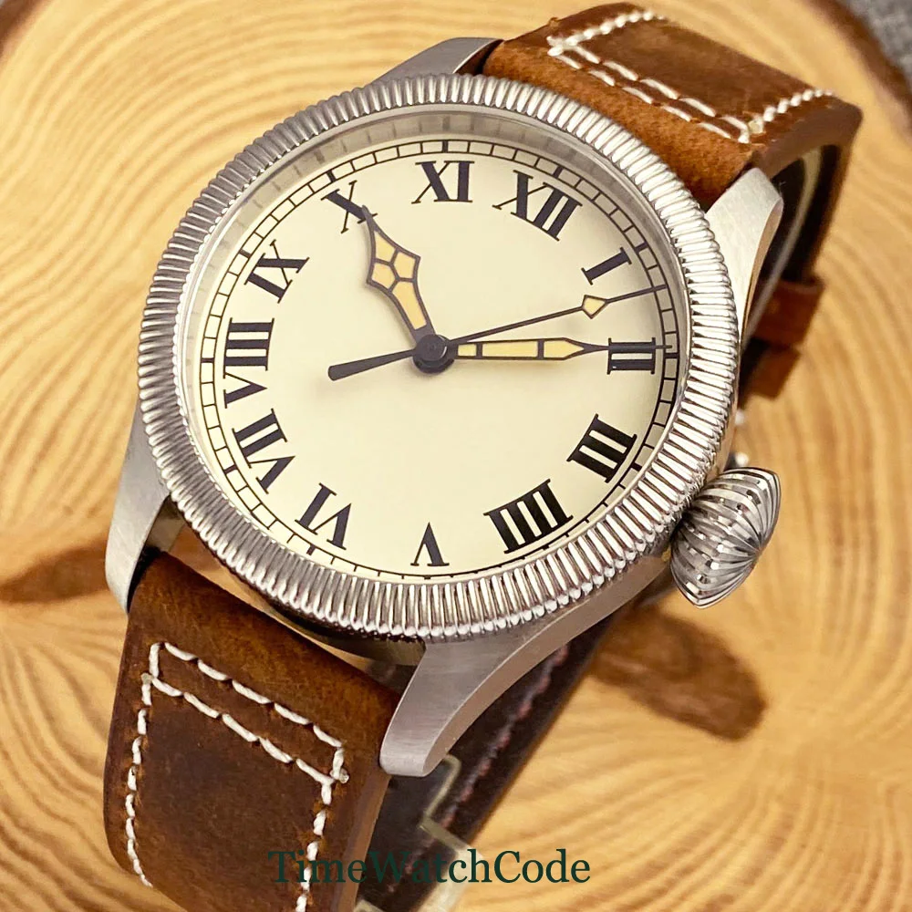 Tandorio Diving Vintage Automatic Watch for Men 20BAR Waterproof NH35 PT5000 Roman Numerals Sapphire Crystal Coin Bezel 39mm