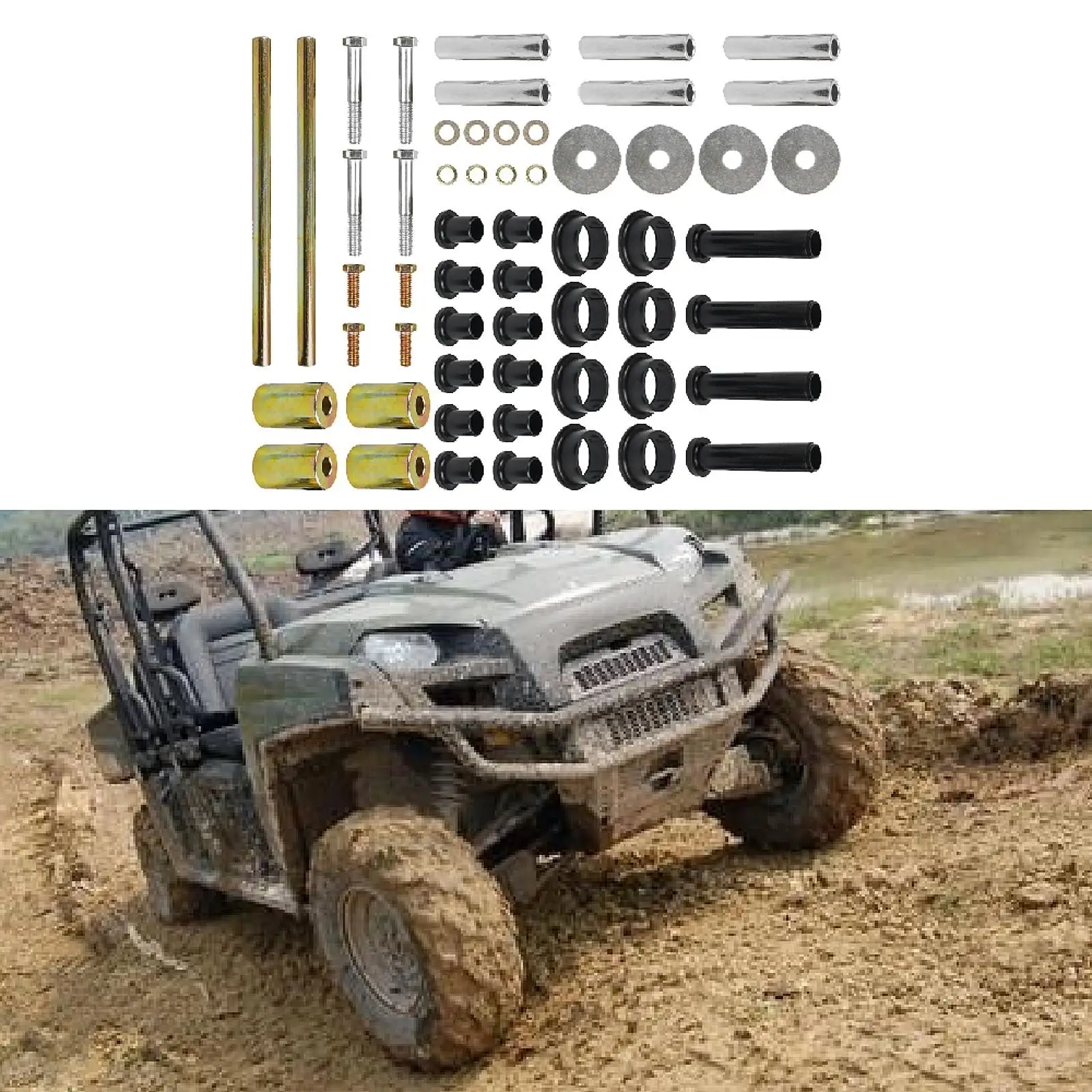 

Rear A Arm Bushing Shafts Blots Kit, 5434550, Replacement, for Polaris 400 450 600 700 Sportsman Accessory, Repair Parts