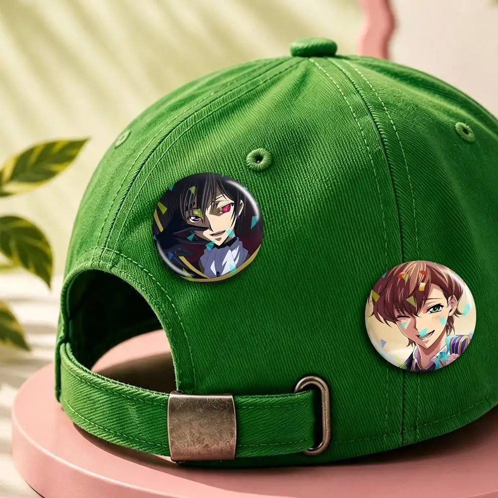 C-Code-Geass Anime L-Lelouch of the Rebellion Round Badge Pins Creative Pins Bag Decor Accessories Fan Collection Gifts