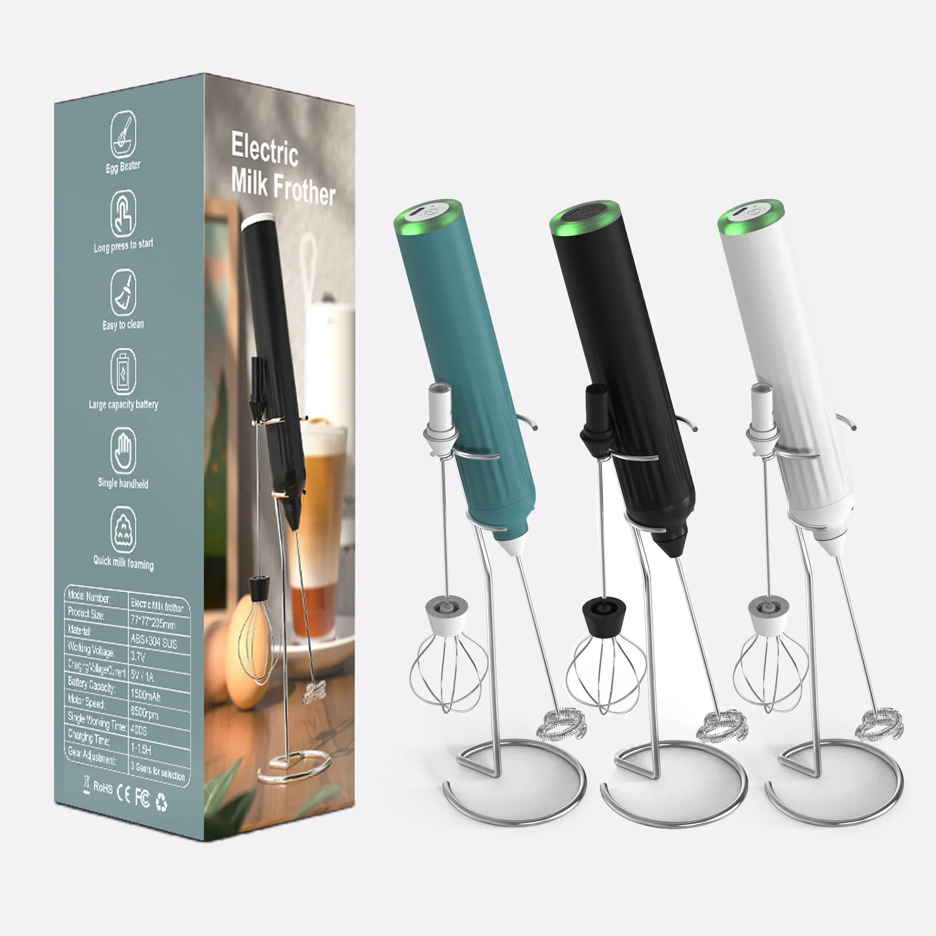 High quality electric milk frother handheld battery operated electric milk frother and steamer