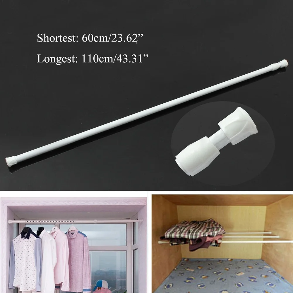 Adjustable Extendable Closet Telescopic Pole Curtain Rail Pole Cabinet Tension Rod Shower Window