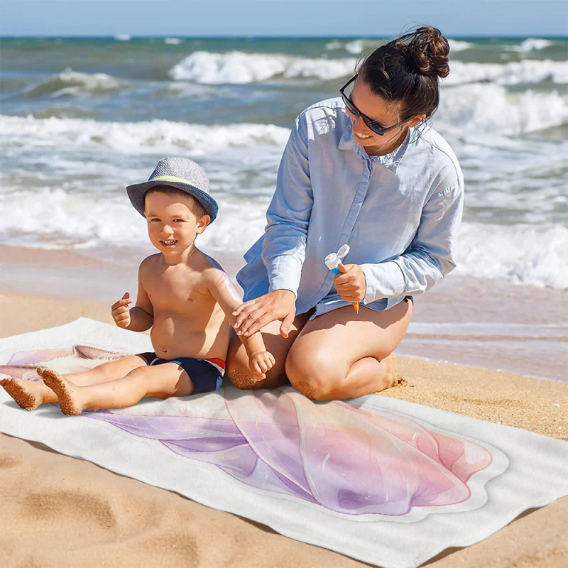 Cartoon Cat Print Beach Towel Pool Towel Camping Towel Bath Towel Blanket for outdoor travel shower daily use