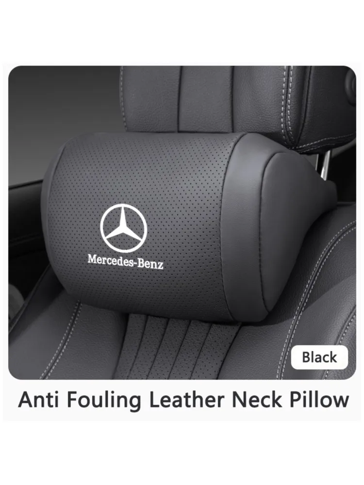 Nappa-Leder Auto-Nackenkissen Kopfstützenpolster für Mercedes Benz AMG W205 C300 W203 W206 W108 W124 W126 W140 W168 GLA