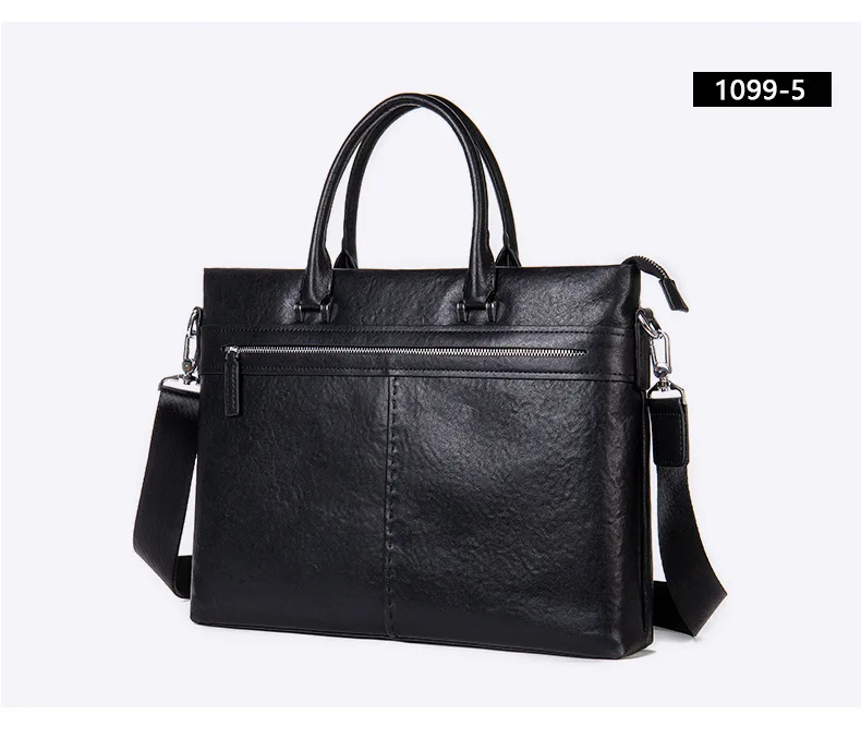 Borsa per laptop da uomo Valigetta in vera pelle Tote o borsa a tracolla da uomo d'affari multifunzionale