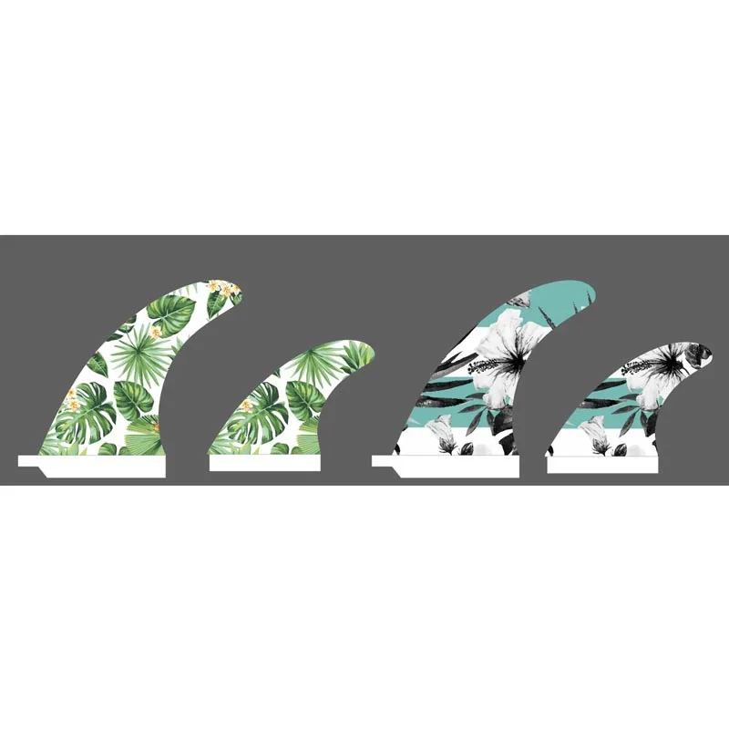 Waterplay Surfing Honeycomb Surfboard Fins Longboard Tri Fins Fiberglass Single Fin + Two Side Bites
