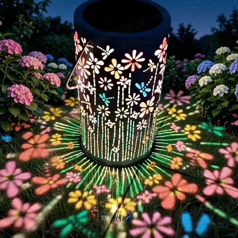 Solar Lighting, Hollow Light, Dragonfly Projection Garden Light, Outdoor Garden Decoration, Romantic Atmosphere