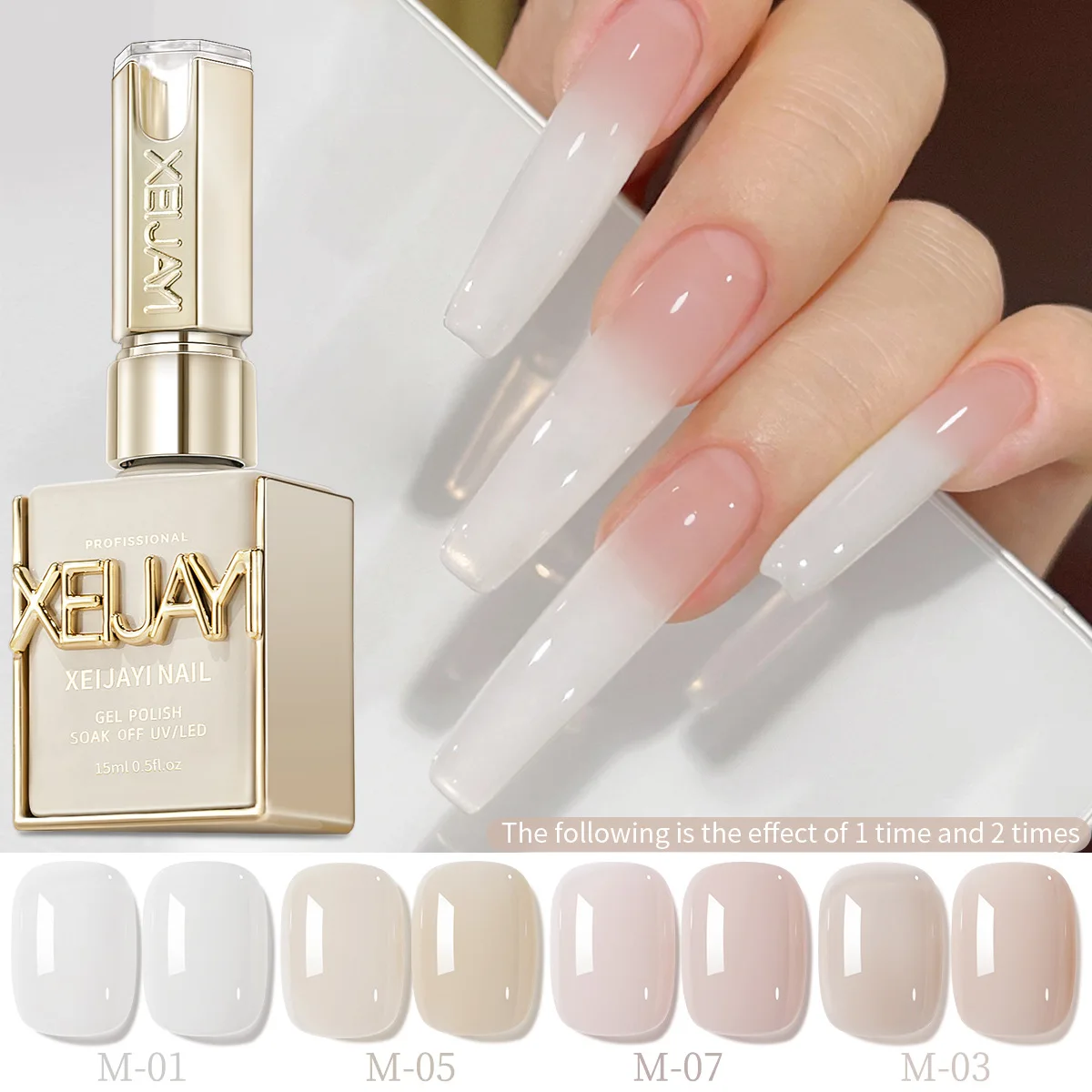 Cola de esmalte nude gelo transparente branco leite chá cor branco leitoso nail art