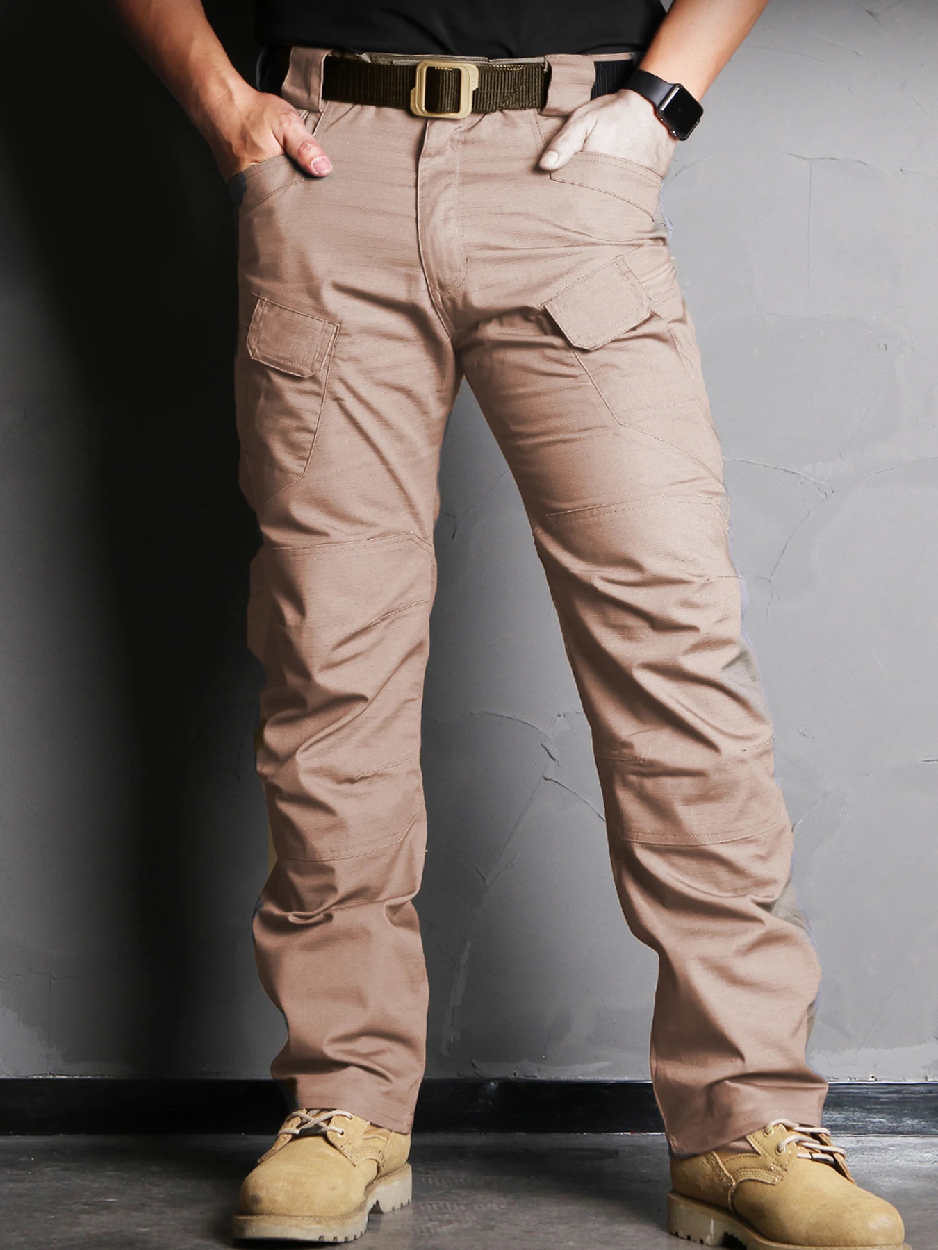 남성용 아웃도어 다기능 전술 바지, 멀티 포켓 아웃도어 하이킹 스웨트팬츠, 발수, 내마모성